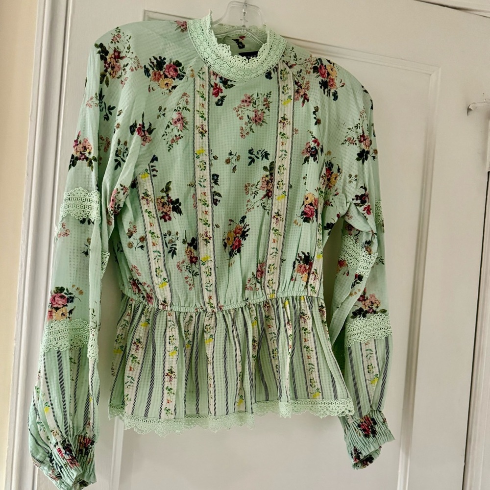 Anthropologie Hemant & Nandita Amour Floral Print  Blouse